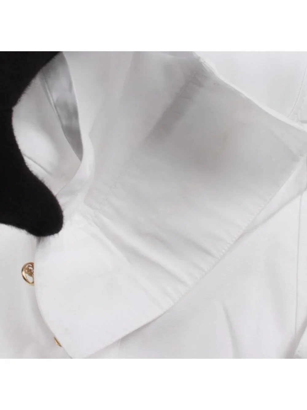 Chanel Frill Blouse Cotton Shirt